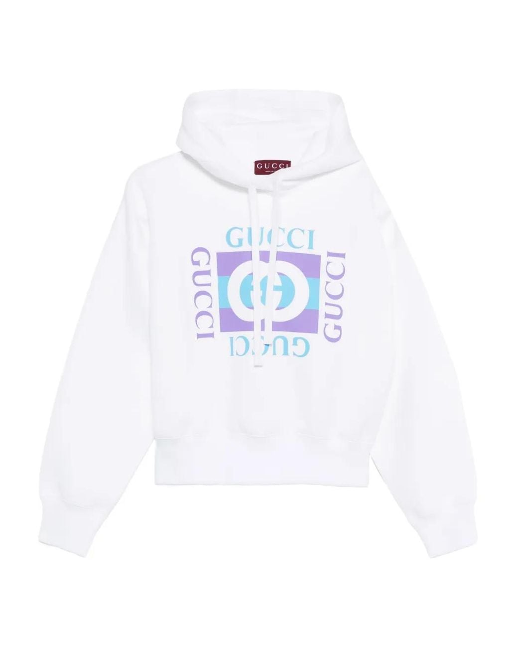 Gucci White Hooded Sweatshirt With Print
