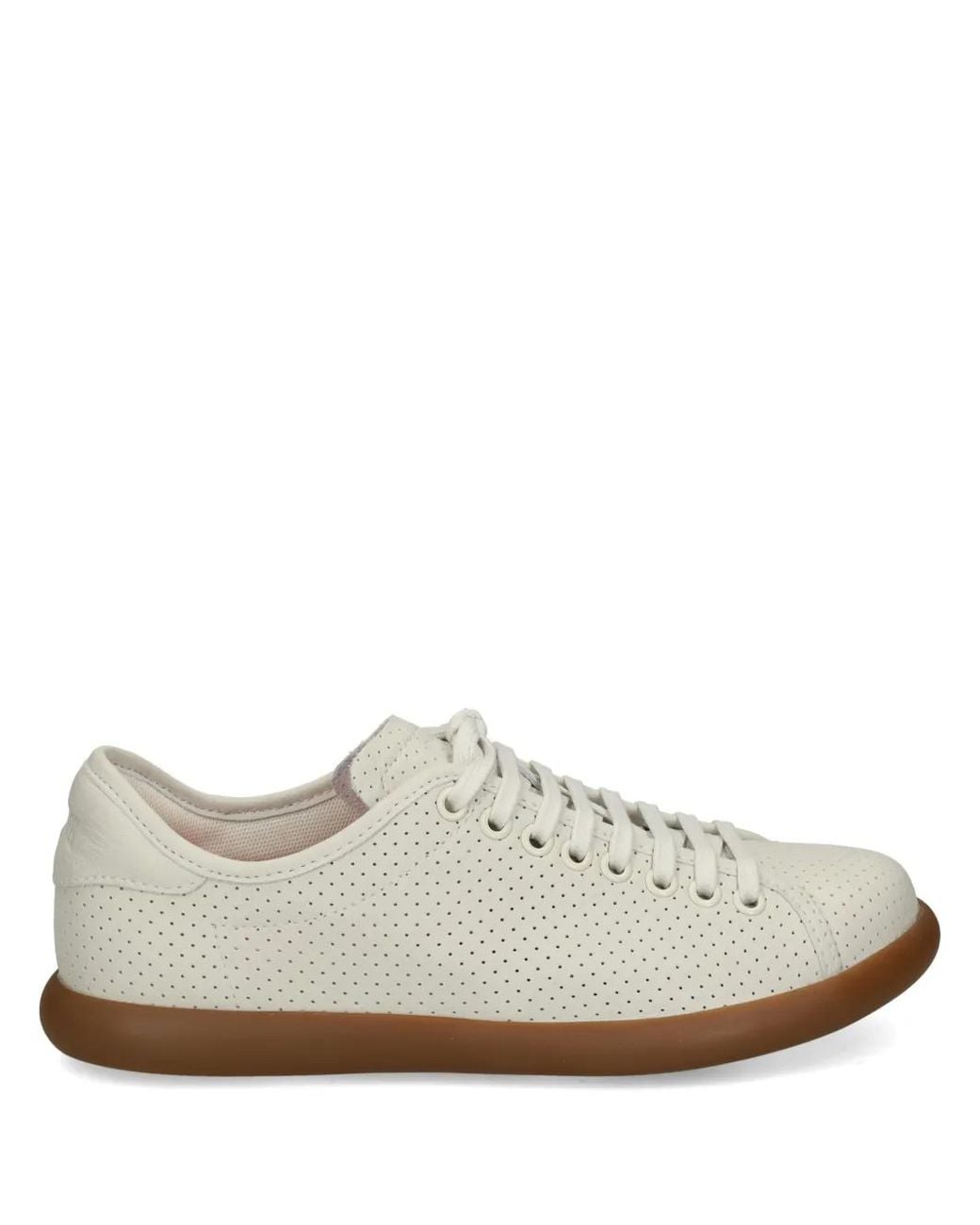 Camper White Perforated Lace-Up Sneakers