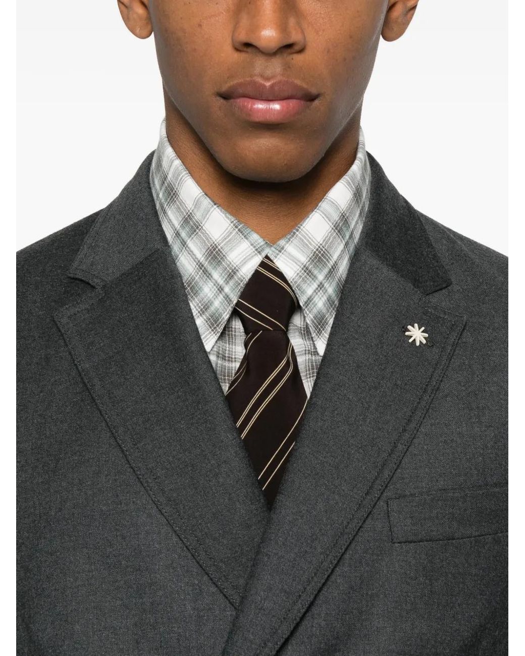 Manuel Ritz Black Double-Breasted Button Jacket for men