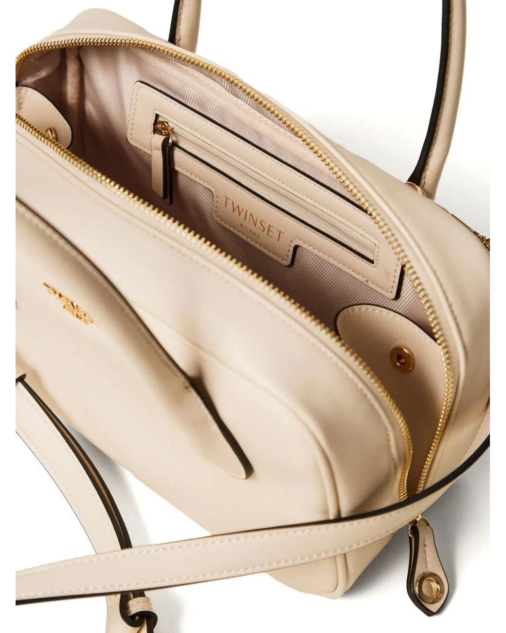 Twinset Shopper Met Ritssluiting En Handvat in het Natural