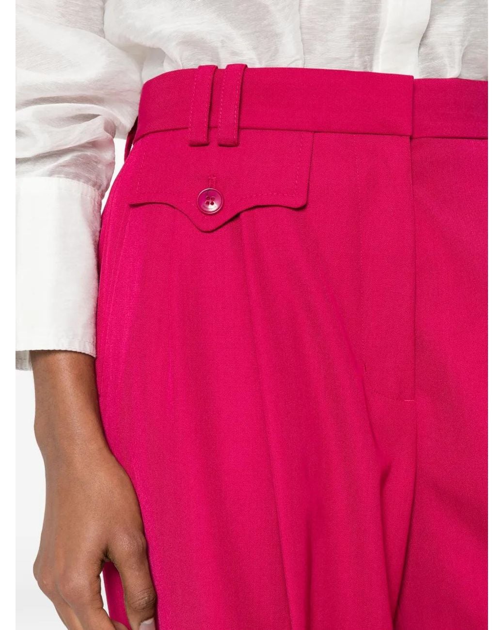 Zimmermann Pink Luna Wool Slouch Trousers