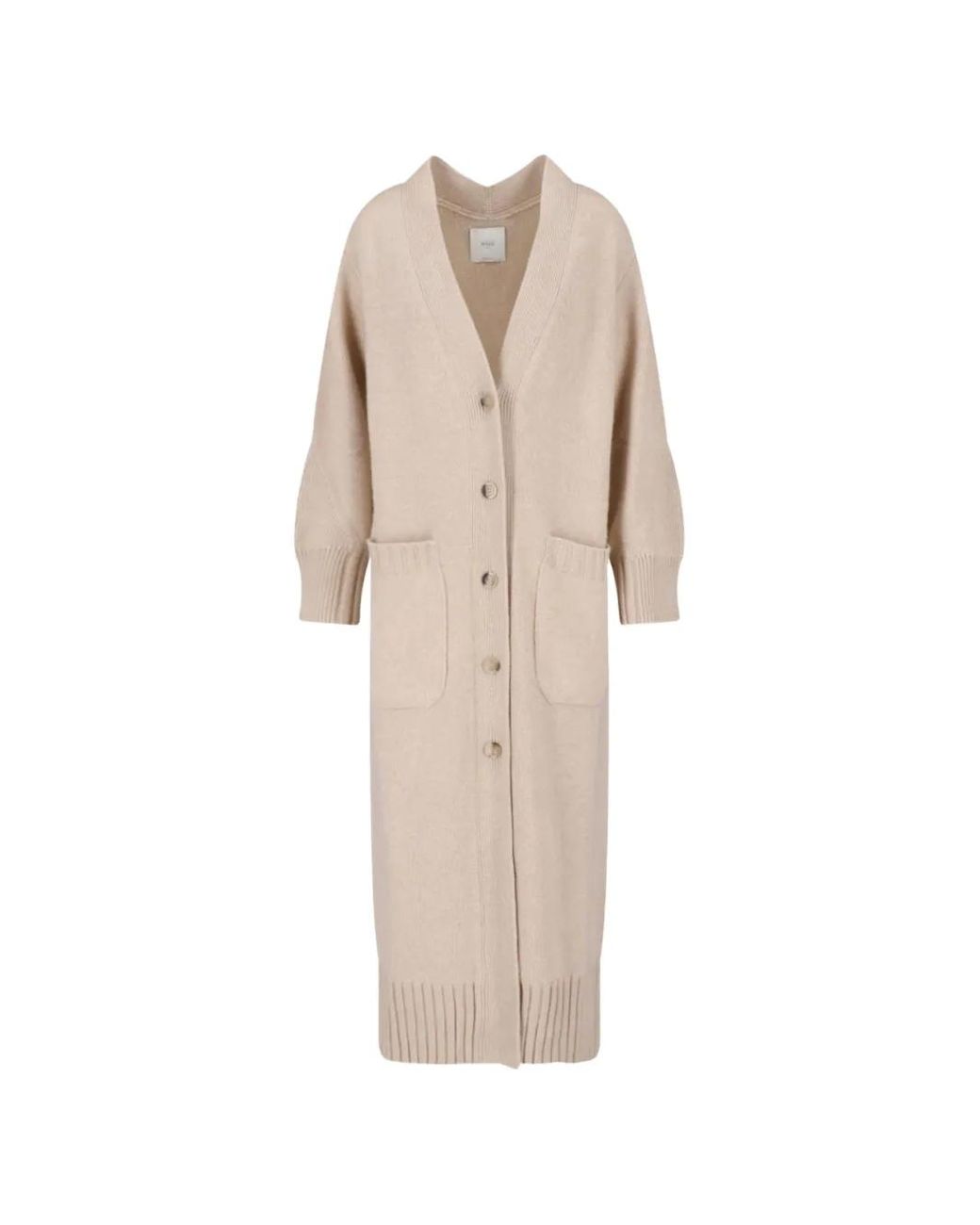 Malo Natural Belted Button-Up Cardi-Coat