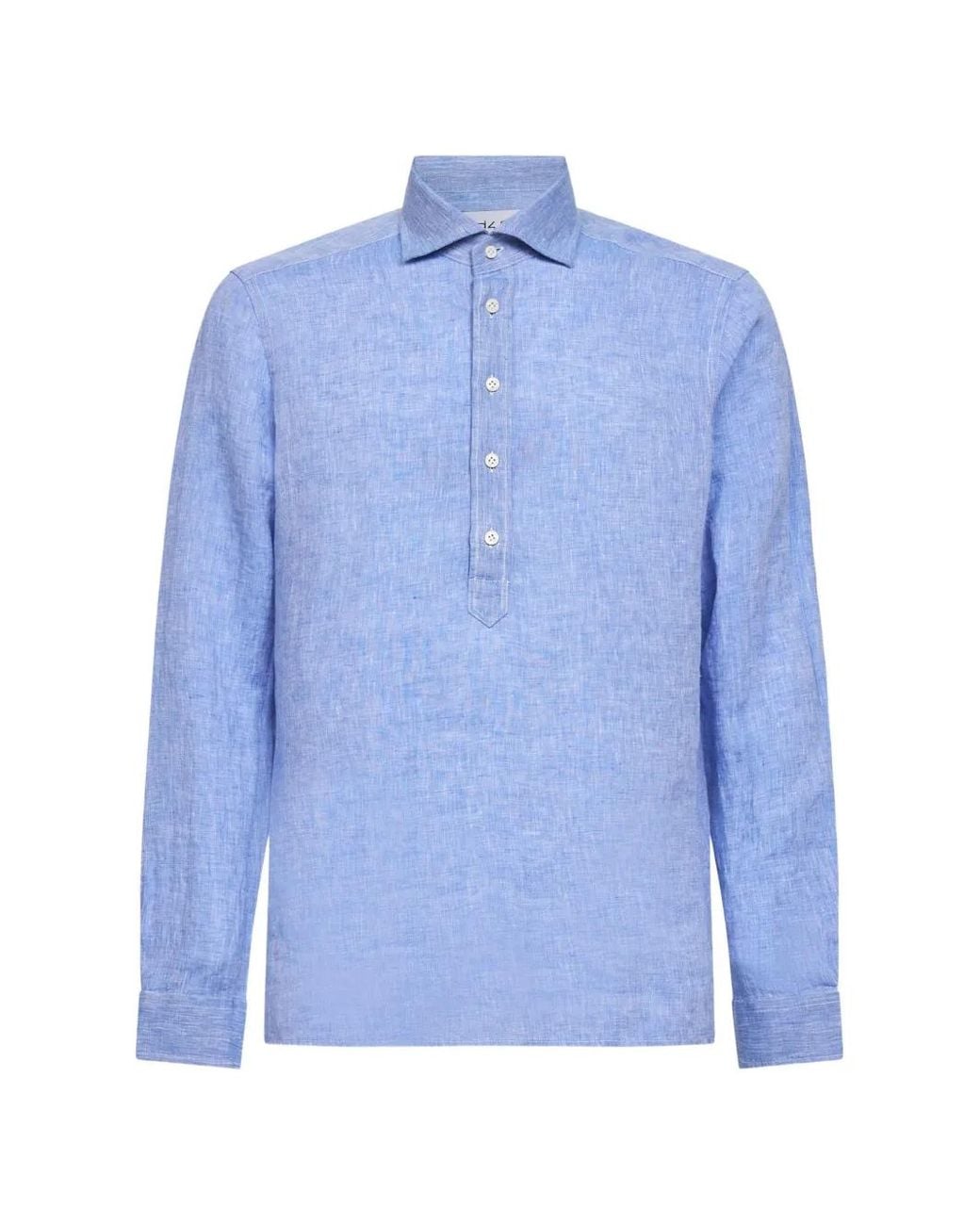 D4.0 Blue Button Light Polo Shirt for men