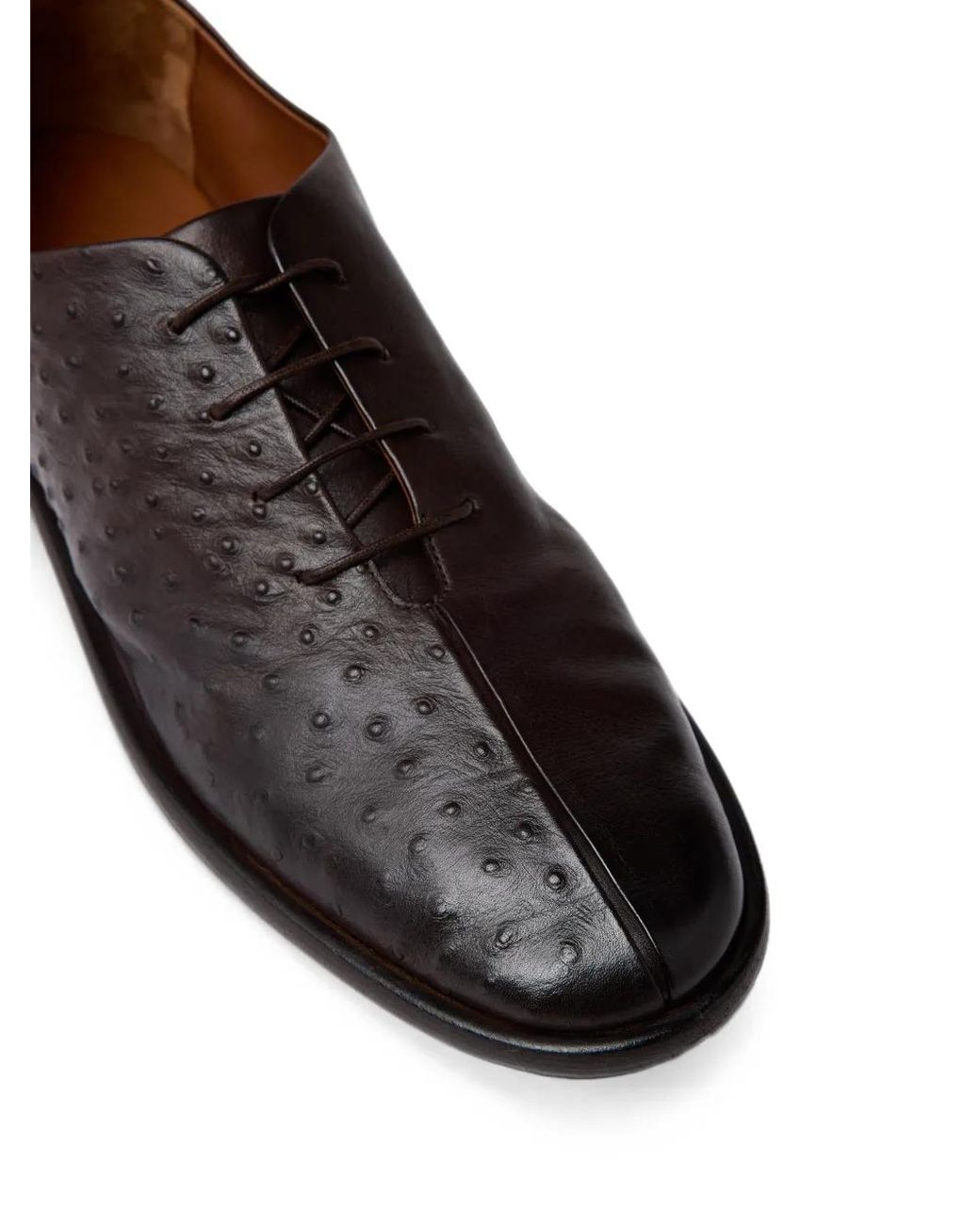 Marsèll Black Derbies Stesa En Cuir À Effet Autruche for men