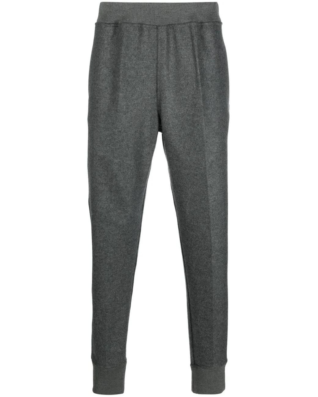 Jil Sander Gray Elasticated-Waistband Wool Track Pants for men