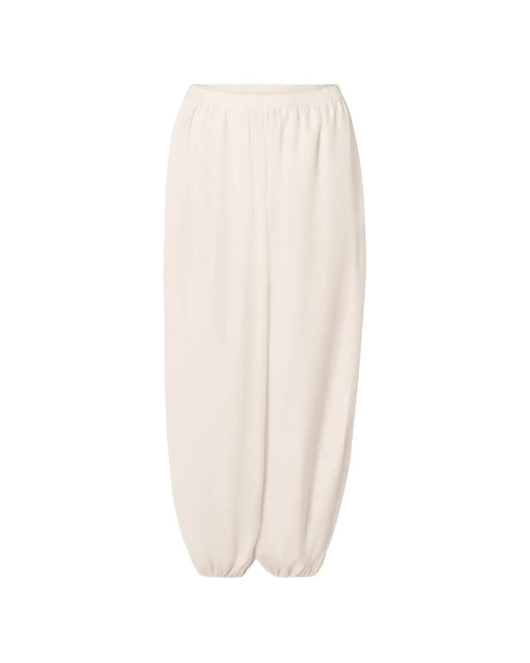 Loulou de Saison White Elastic-Waist Trousers