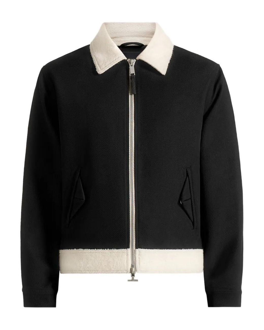 Manière De Voir Black Keith Twill Contrast Jacket for men