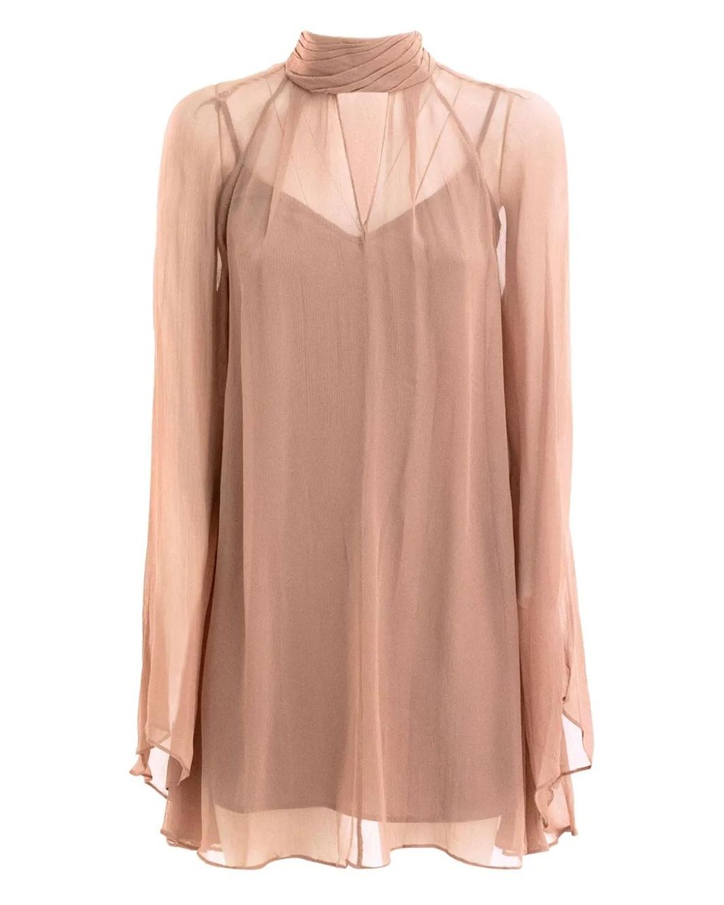 Staud Pink Robe Courte À Col Montant