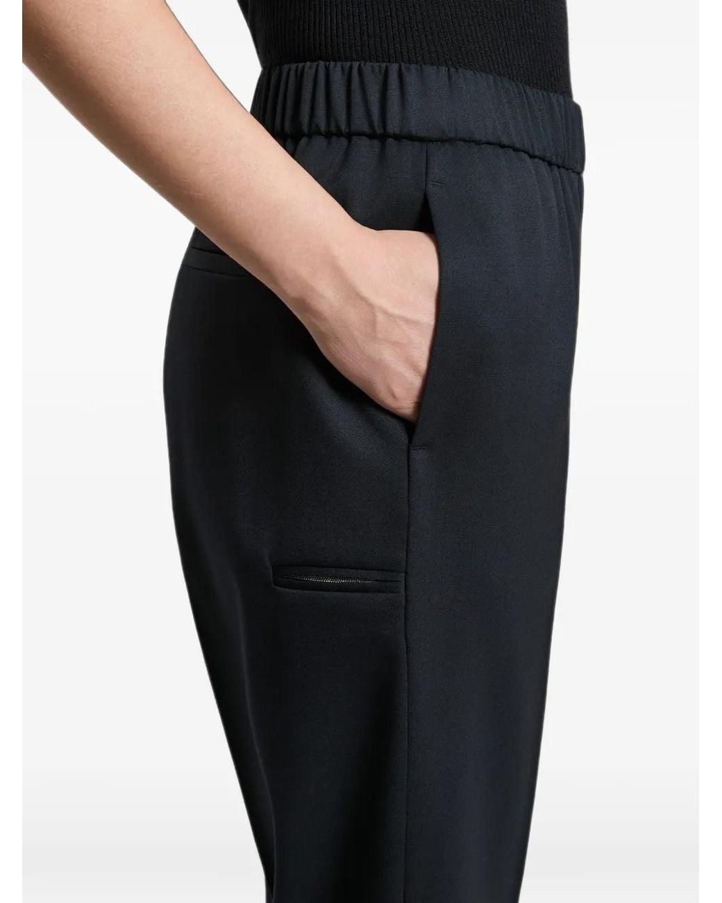 Peserico Black Pressed-Crease Trousers
