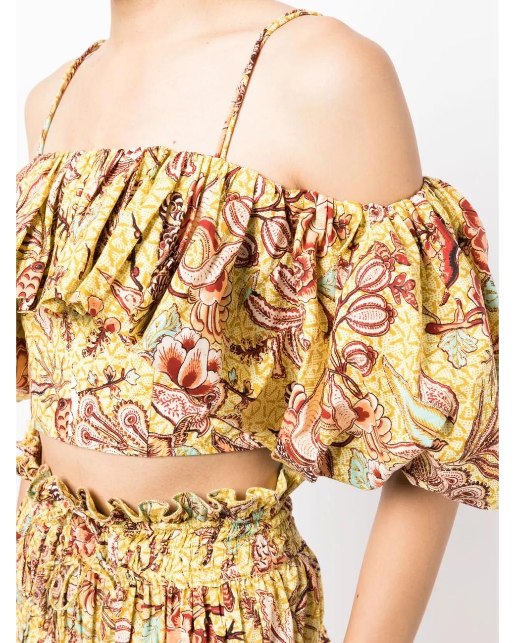 Ulla Johnson Metallic Carla Calla Lily-Print Top