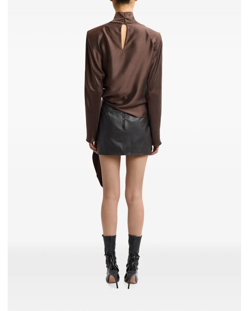 16Arlington Brown Haile Leather Mini Skirt
