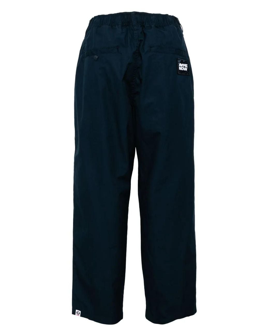 Aape By A Bathing Ape Blue Logo-Patch Trousers for men