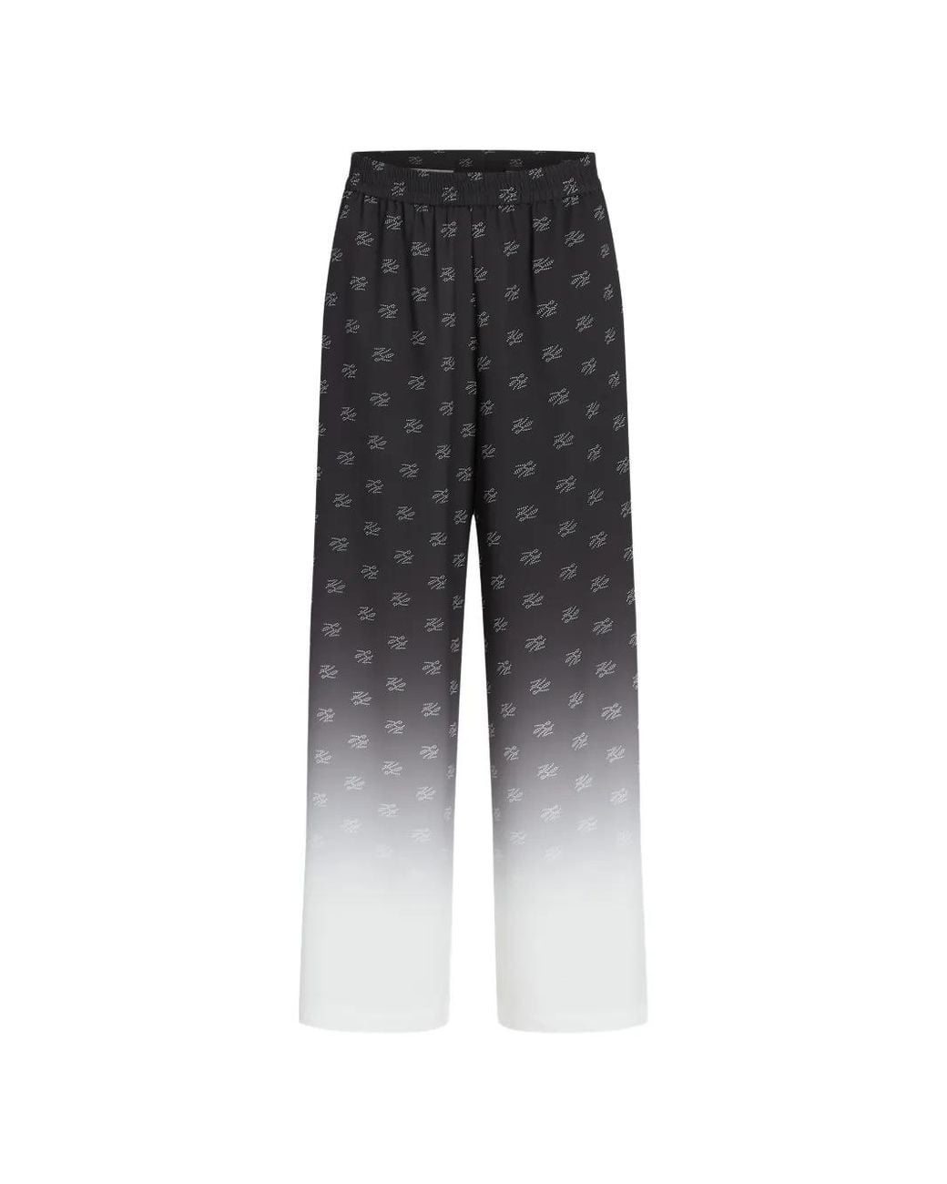 Karl Lagerfeld Gray Logo-Print Ombré-Effect Trousers