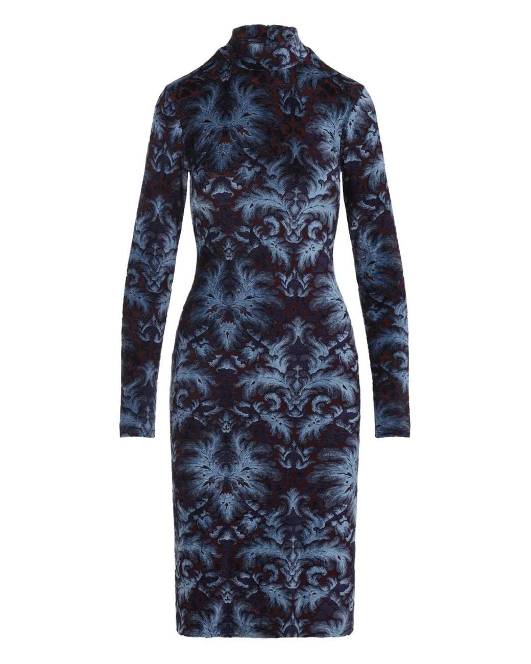 Etro Blue Floral Midi Dress