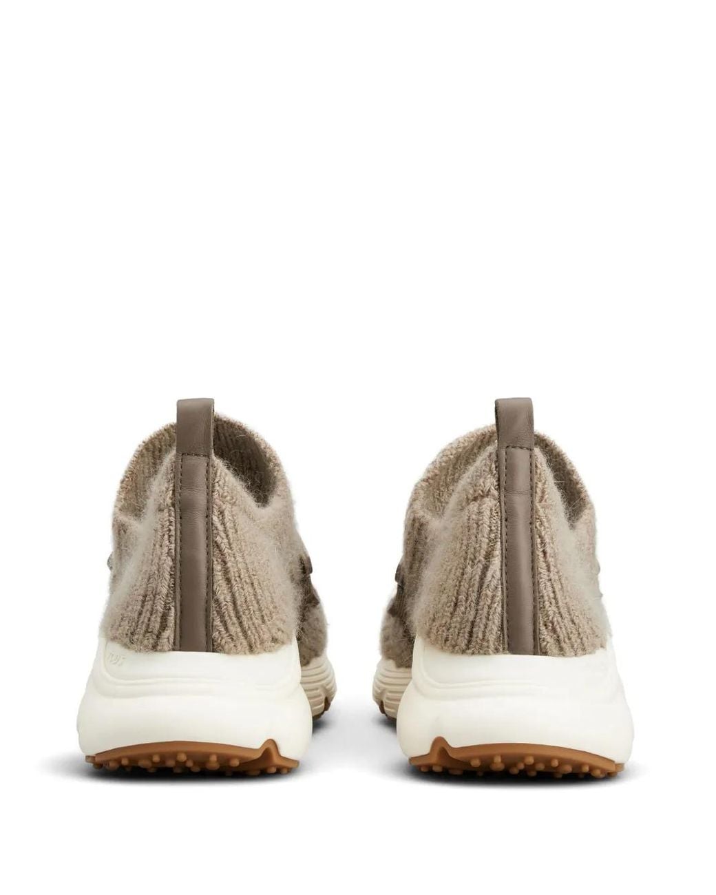 Tod's Natural Kate Knit Sneakers With Chain