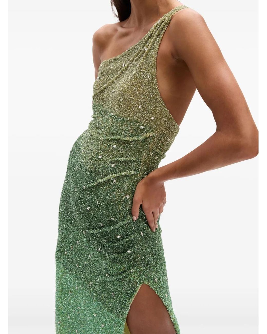 slim fit dress slacks Rachel Gilbert Juno Gown Dress Green (For Hire) – EKOLUV main image 1