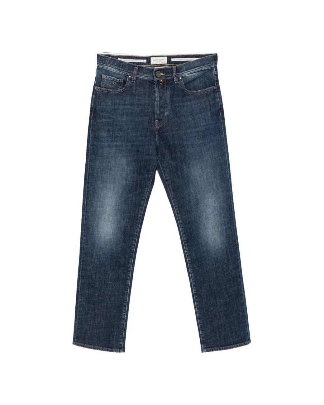 Jacob Cohen Blue Faded Straight-Leg Jeans for men
