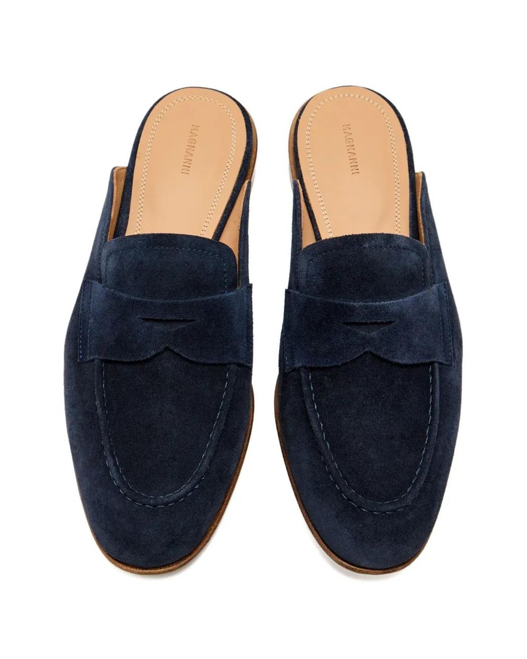 Magnanni Shoes Blue Suede Mules