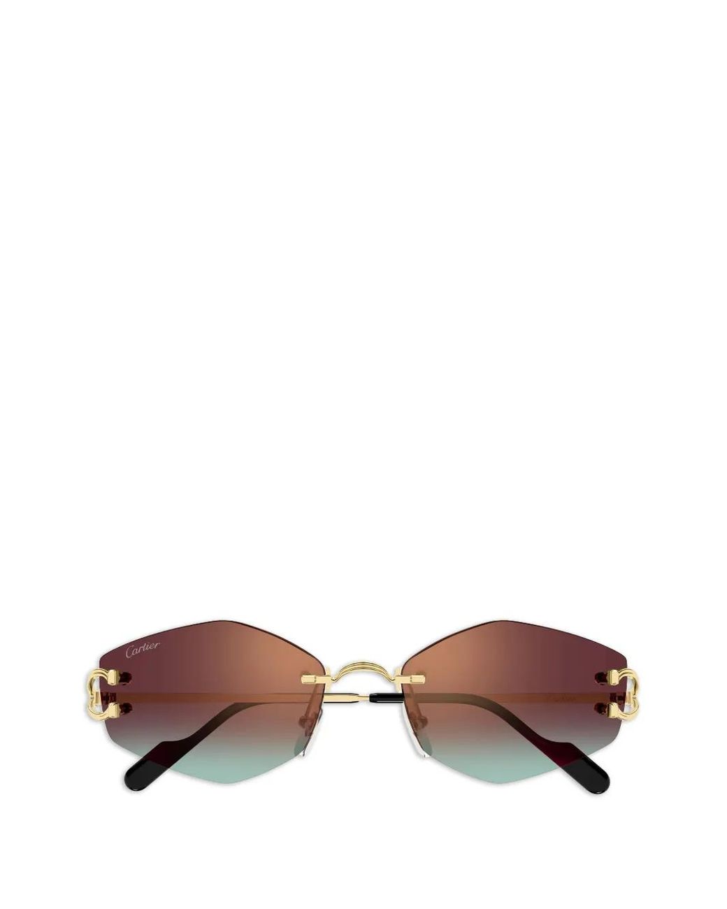 Cartier Brown Classic C Motif Rimless Sunglasses