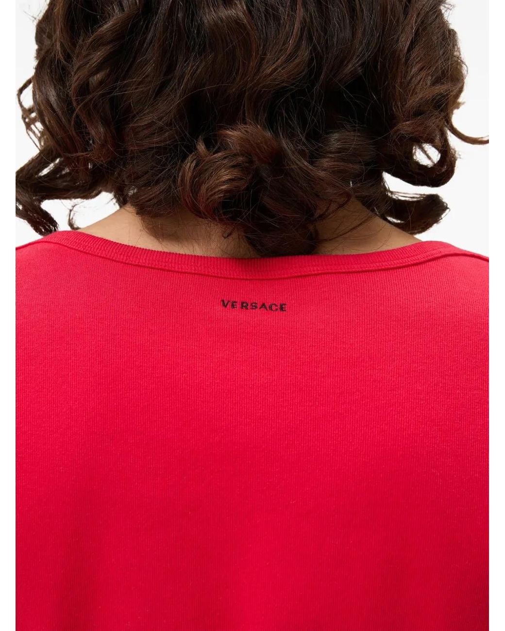 Versace Red T-Shirt En Jersey À Broderies for men