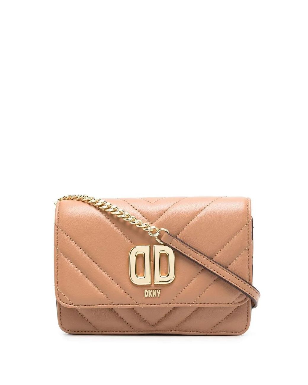 DKNY Pink Quilted Leather Crossbody Bag