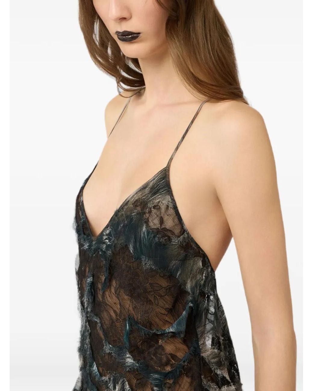 Roberto Cavalli Black Lace Mini Dress