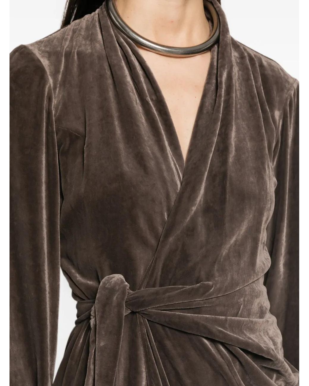 Rick Owens Brown Draped Maxi Dress