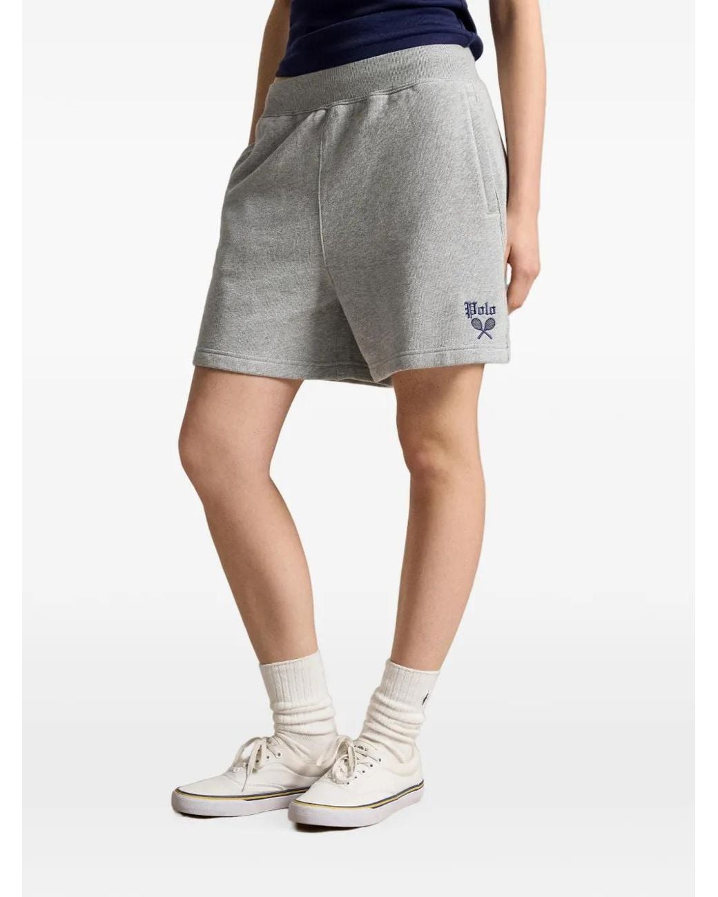Polo Ralph Lauren Gray Logo-Embroidered Jersey Shorts