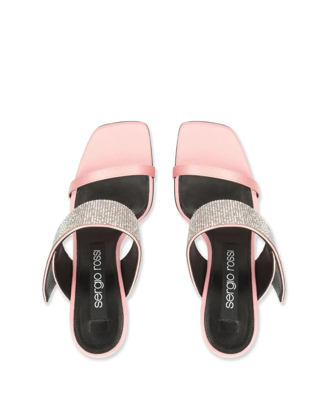 Sergio Rossi Pink Sr Paris 95Mm Rhinestone-Embellished Leather Sandals