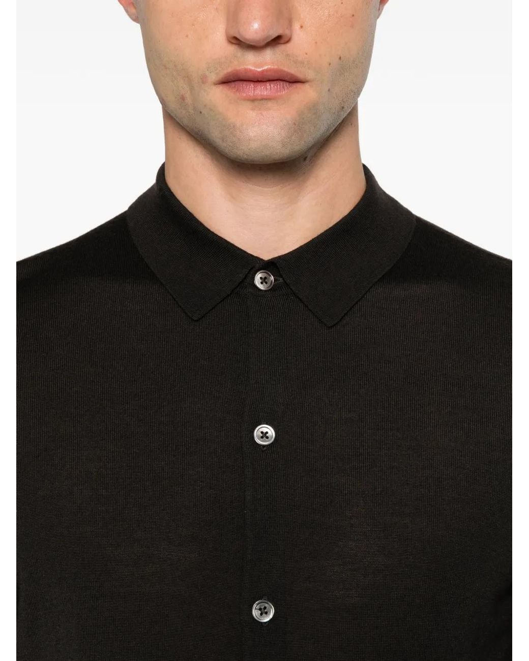 ÉPHÉMÈRE Black Button-Up Cardigan for men