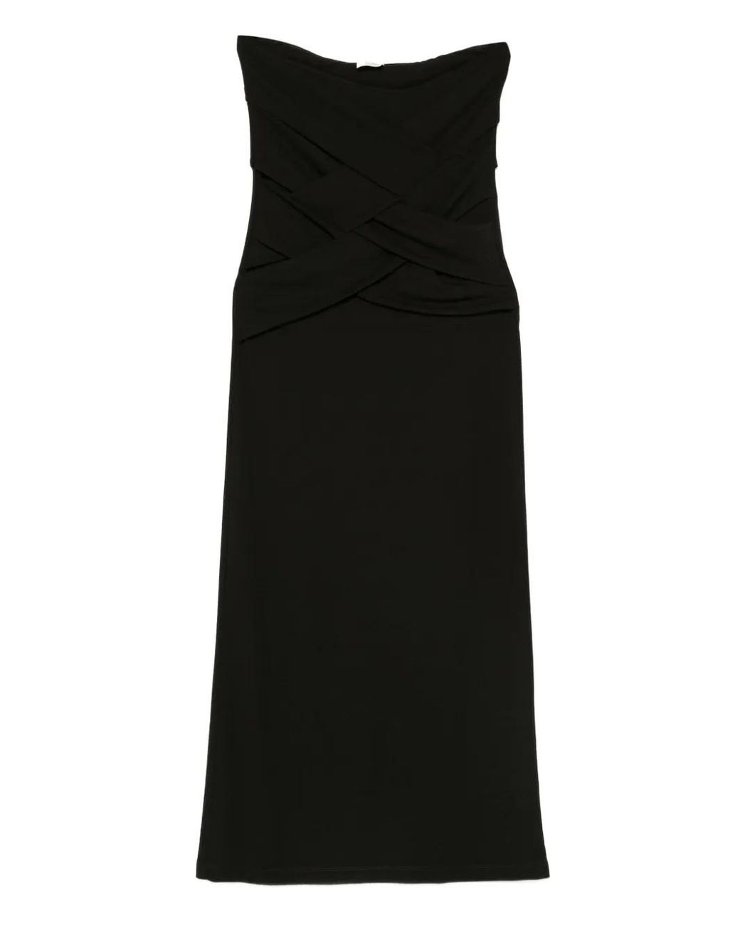Nanushka Black Drape-Detail Maxi Skirt