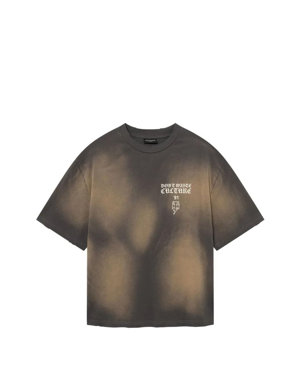 don't waste culture Gray Thunder Logo-Print T-Shirt for men