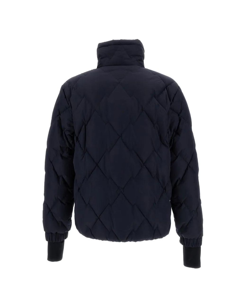Moncler Blue Quilted High-Neck Jacket for men