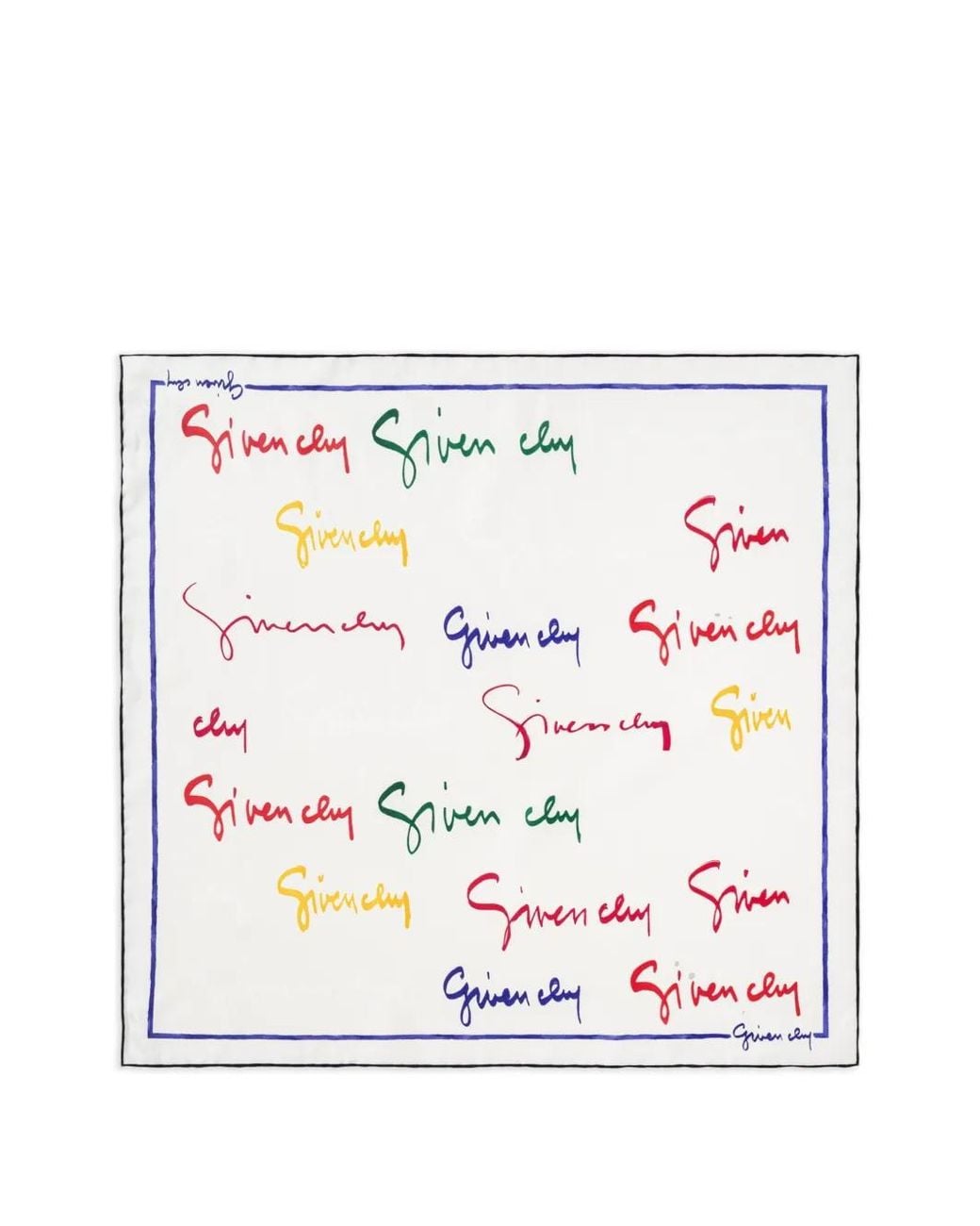 Givenchy White Logo-Print Silk Scarf