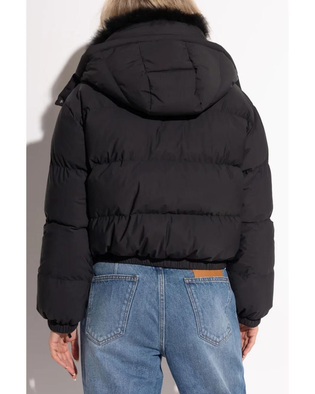 Yves Salomon Black High-Neck Puffer Jacket