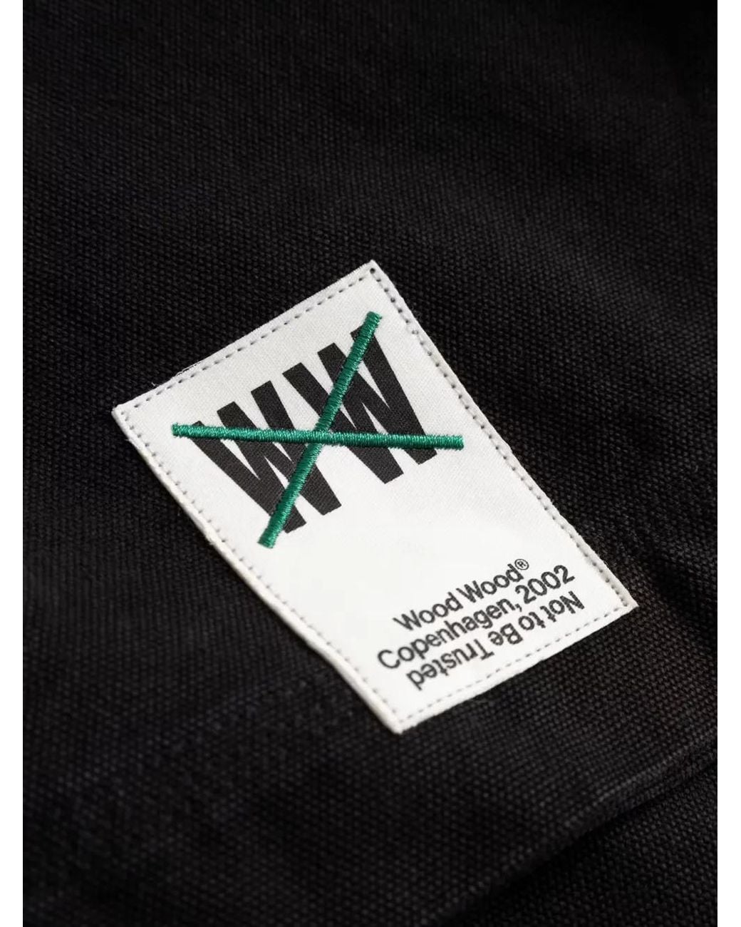 WOOD WOOD Black Bo Corduroy-Collar Zip-Up Cotton Jacket for men