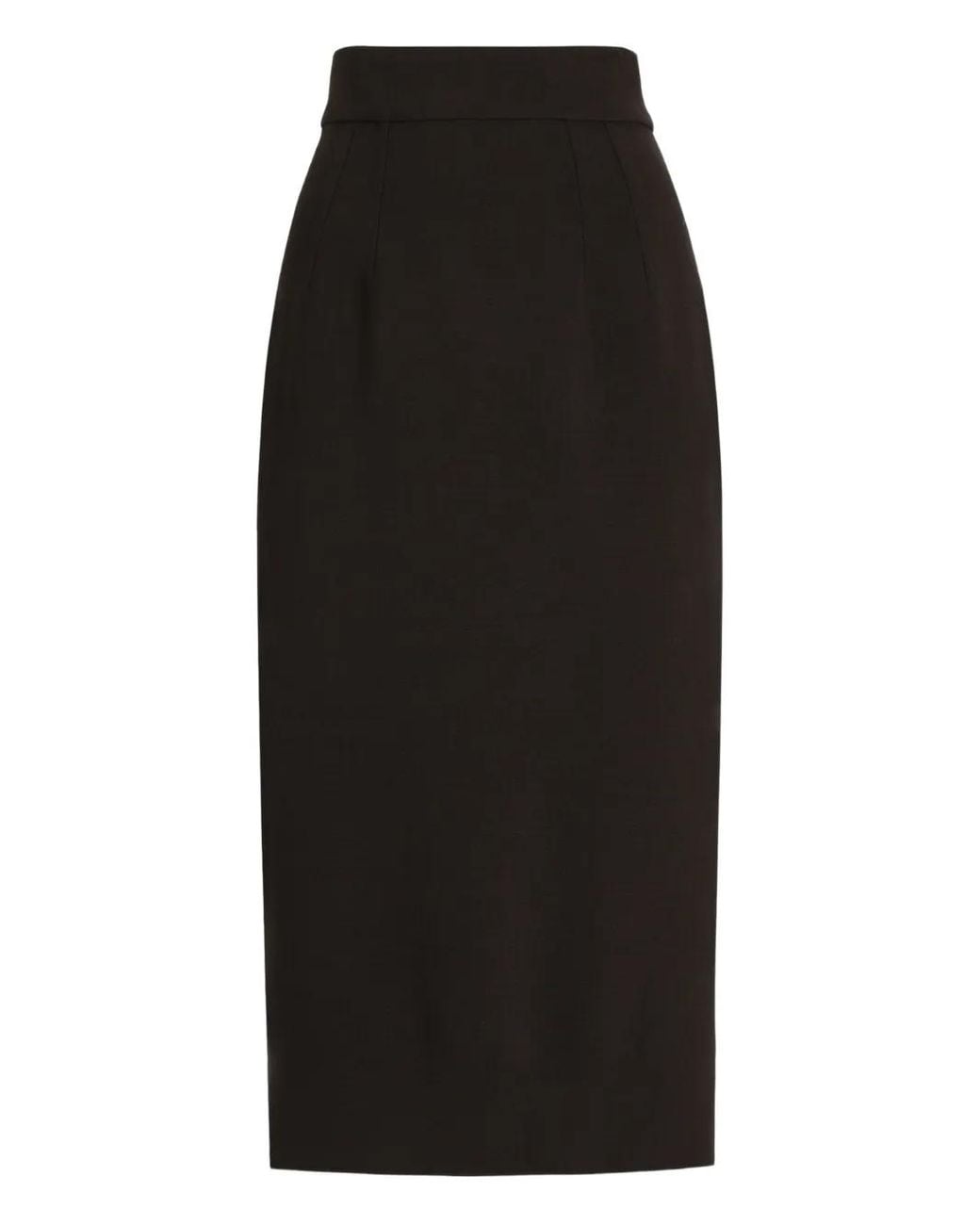 Dolce & Gabbana Black Stretch Wool Pencil Skirt