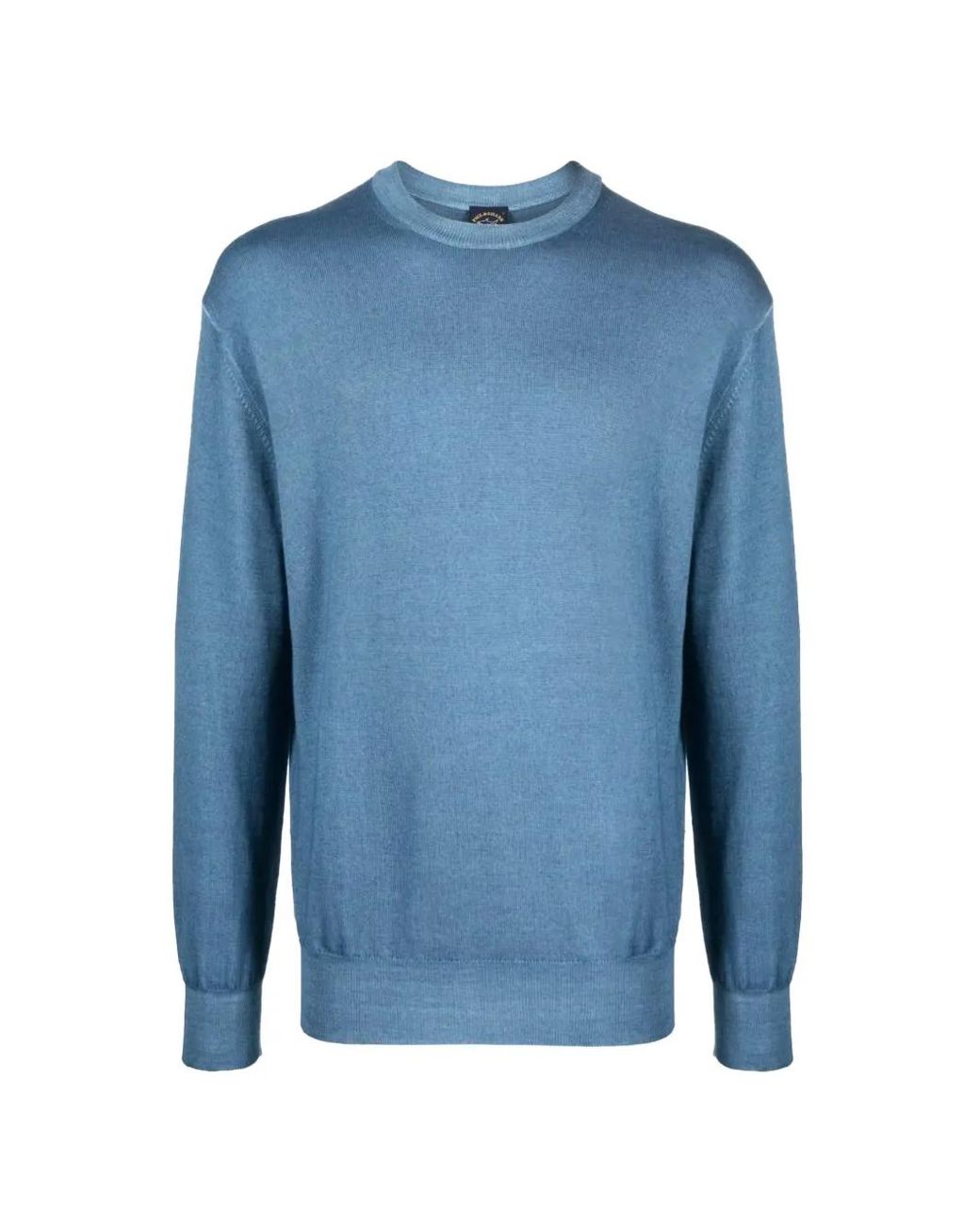 Paul & Shark Blue Logo-Patch Fine-Knit Jumper for men