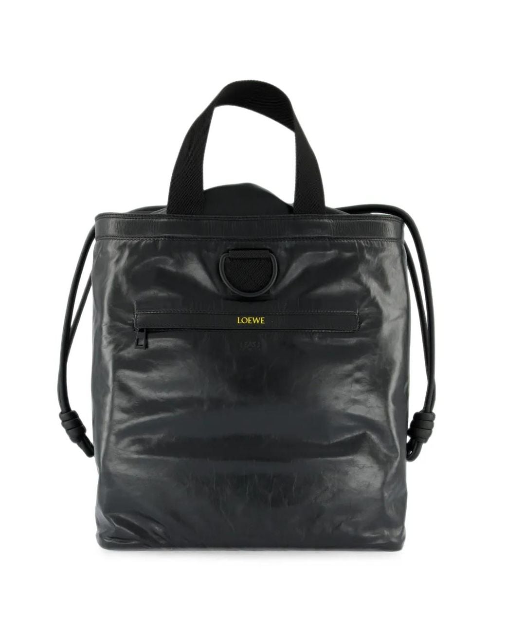 Loewe Black Squad Leather Backpack for men