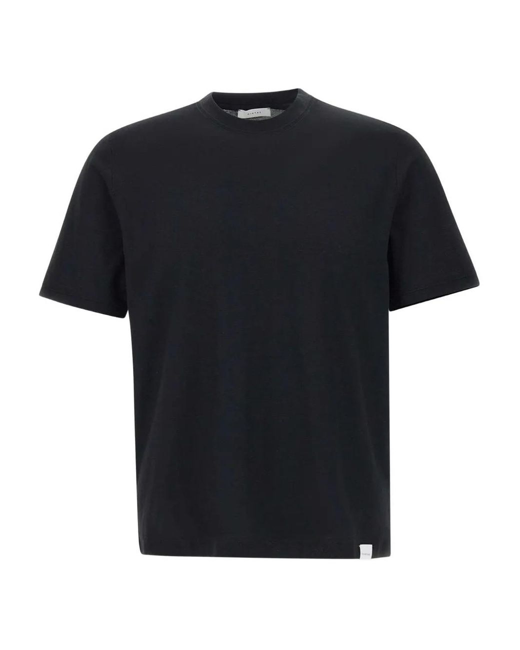 Diktat Black Side-Slit Crew-Neck T-Shirt for men