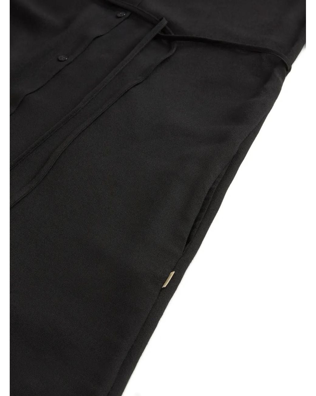 Woolrich Black Tie-Belt Shirt Midi Dress