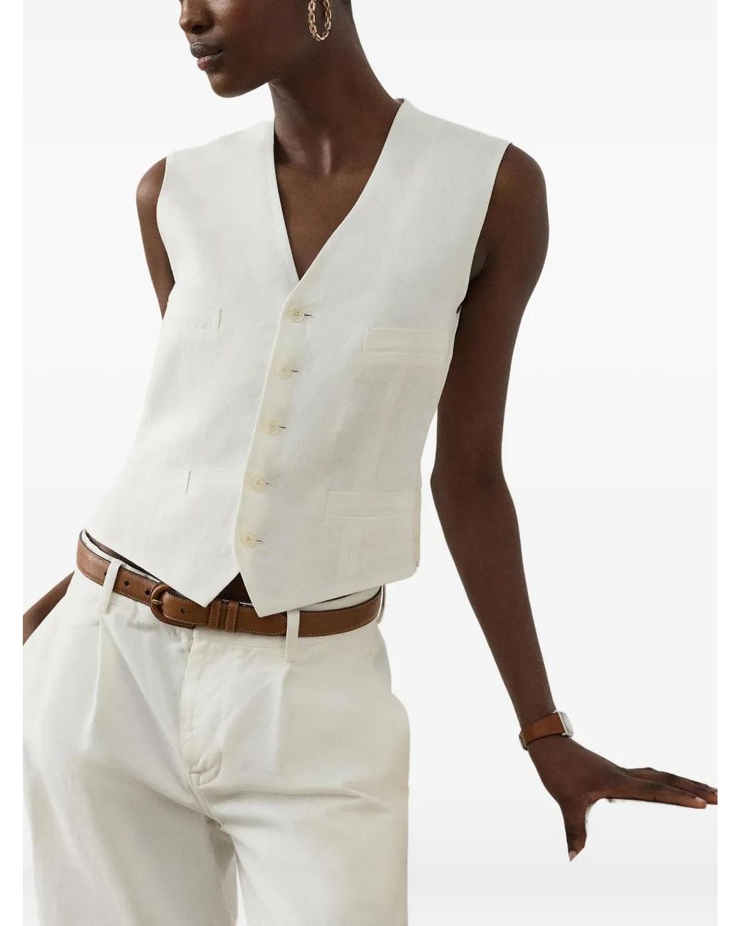 Ralph Lauren White Button-Up Jacket