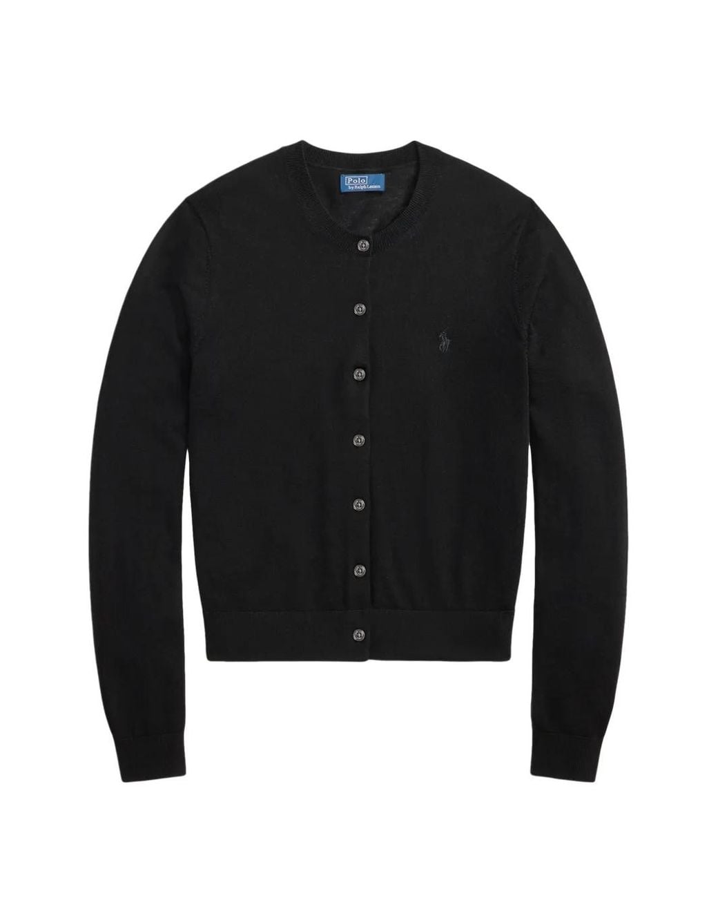 Polo Ralph Lauren Black Button-Up Wool Cardigan