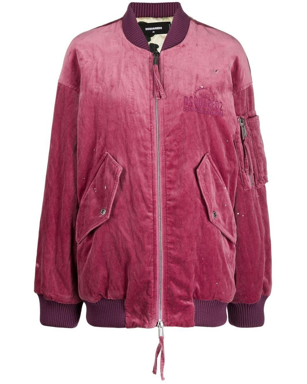 DSquared² Cotton Velour Bomber Jacket 