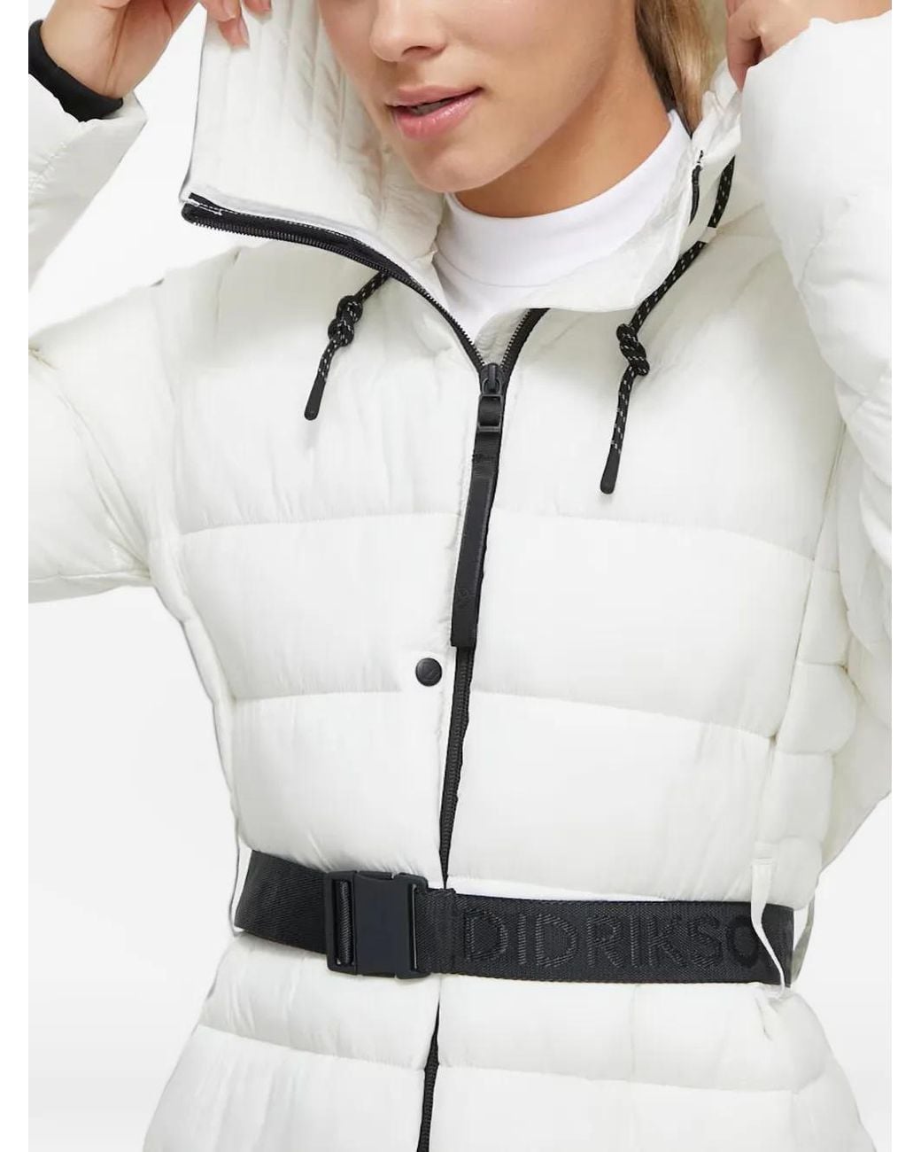 Didriksons White Belted Puffer Coat