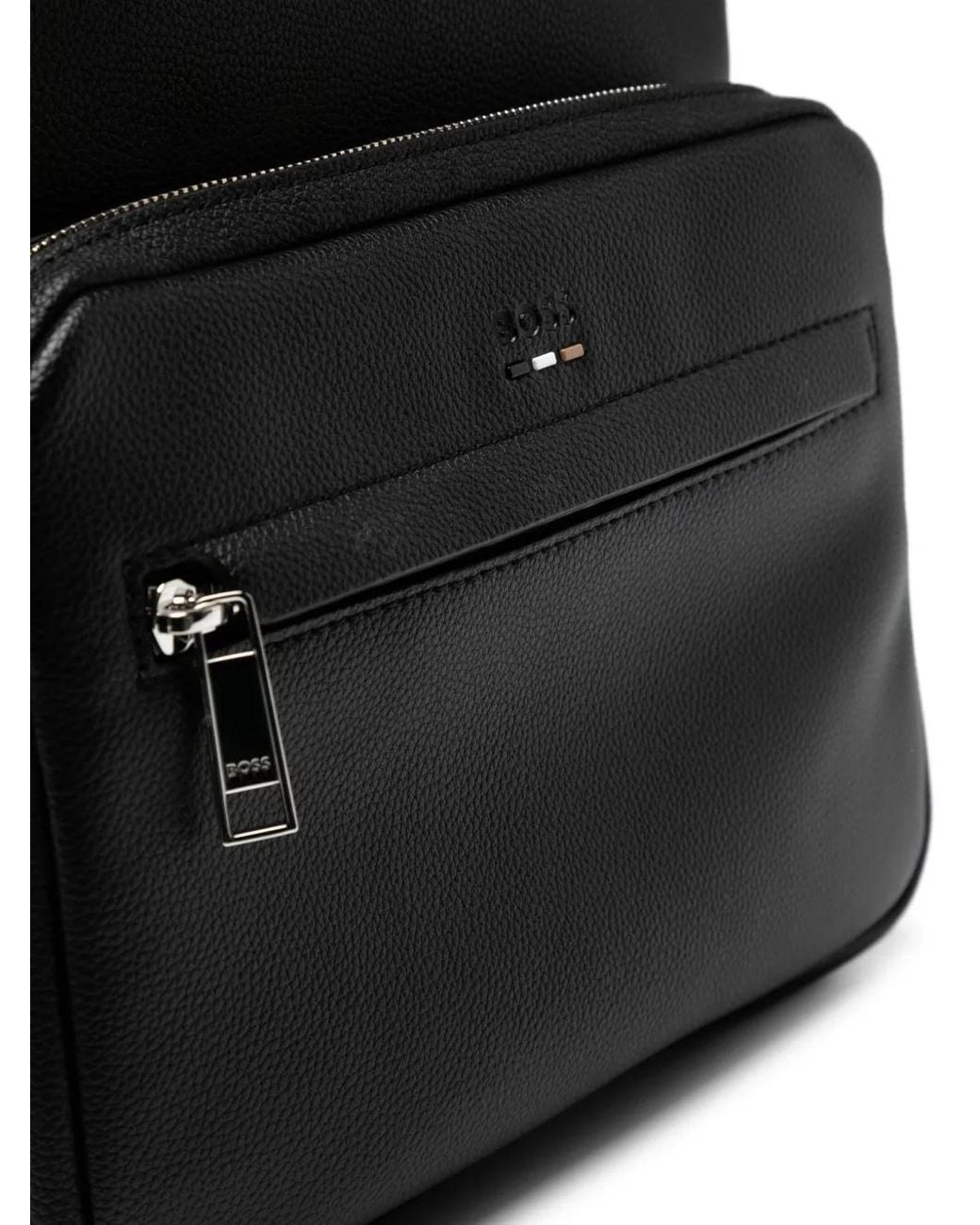 Boss Black Ray Grained-Effect Backpack for men