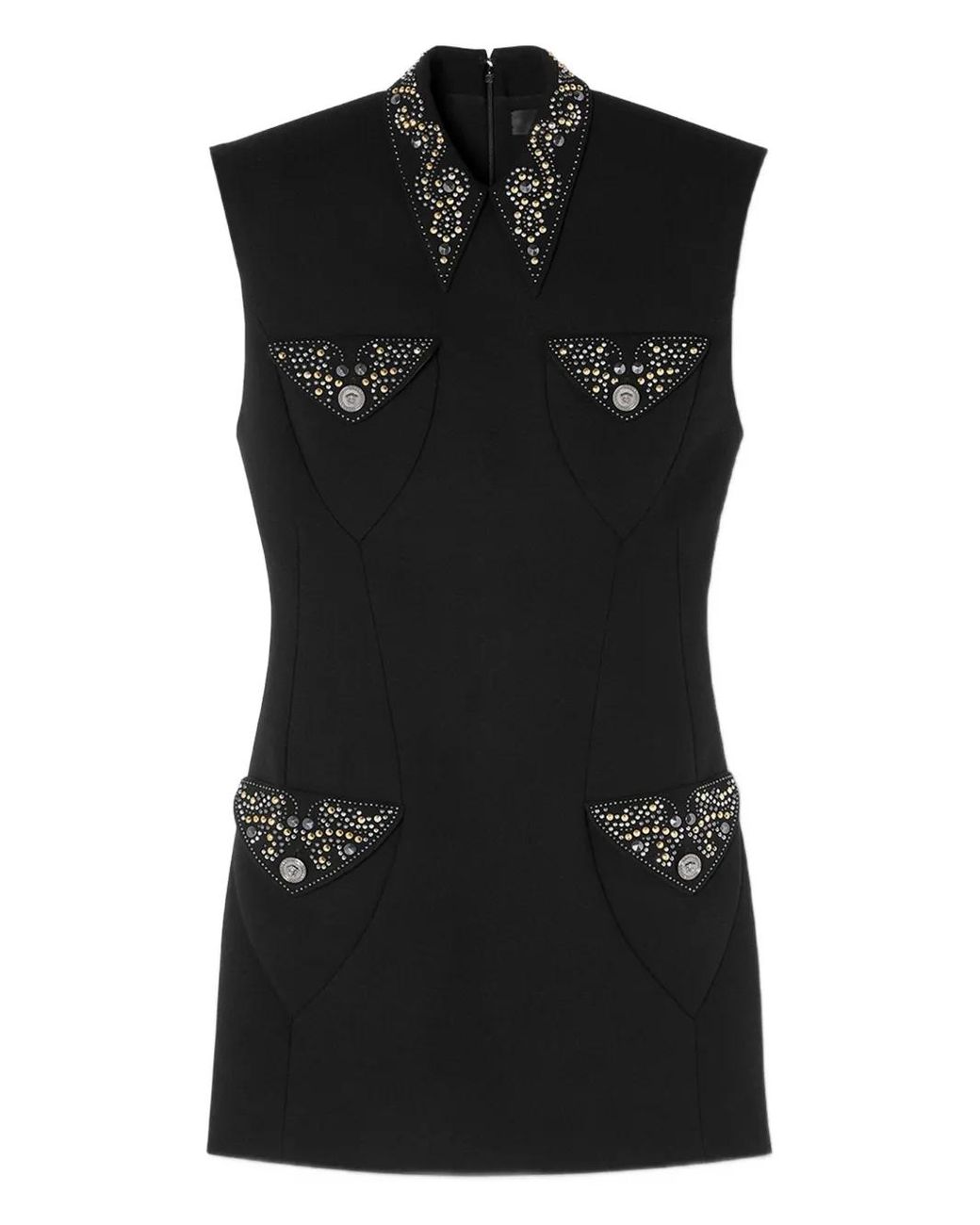 slim fit dress slacks Versace Jeans Couture Long Sleeve Fitted Black Dress with Logo Strap