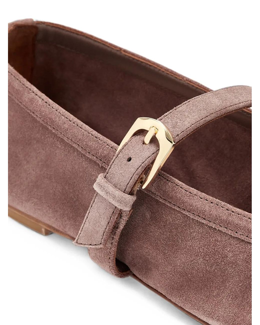 Stuart Weitzman Brown Sai Suede Ballet Flats