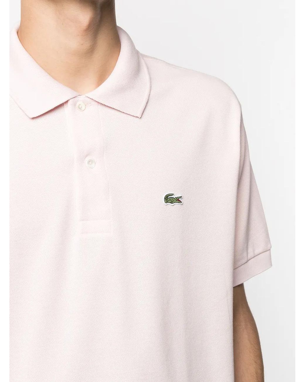 Lacoste Logo Polo Pink In Cotton for men