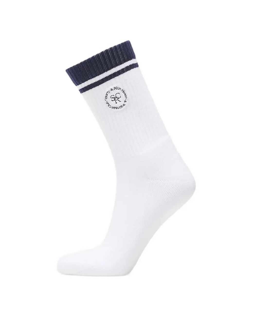 Sporty & Rich White Logo-Embroidered Socks